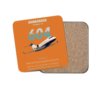 Thumbnail for Bombardier Challenger 604 design on orange 1 piece coaster