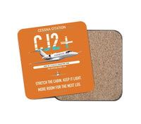 Thumbnail for Cessna Citation CJ2+ design on orange 1 piece coaster