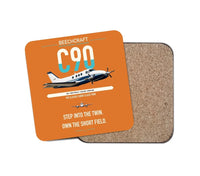 Thumbnail for Beechcraft King Air C90 design on orange 1 piece coaster
