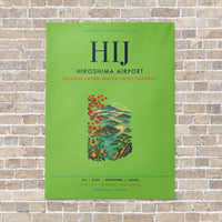 Thumbnail for Hiroshima Airport HIJ vertical canvas print - no frame - light green background