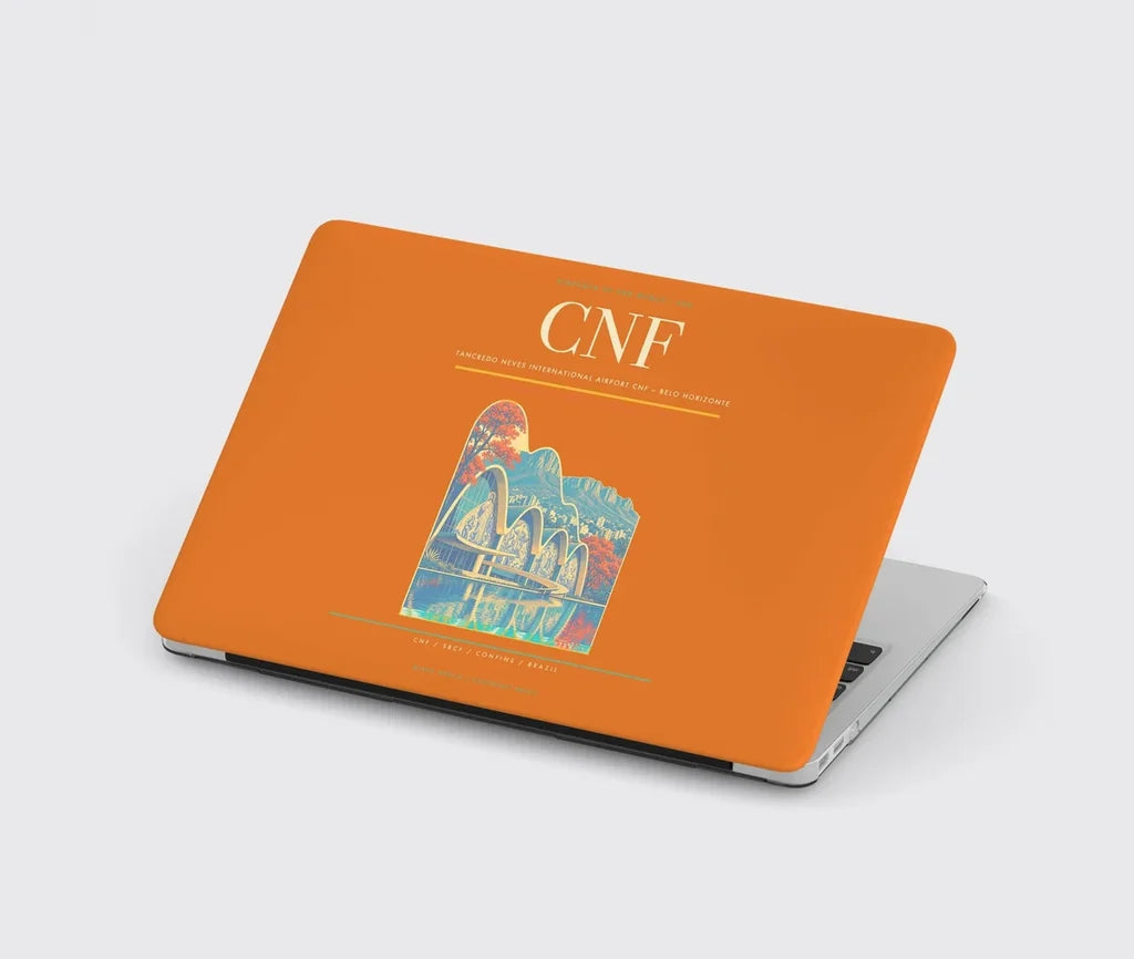Tancredo Neves International Airport (CNF) design on orange MacBook case