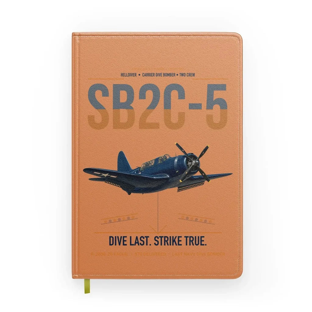 SB2C-5 Helldiver design on orange notebook