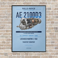 Thumbnail for AE 2100D3 vertical canvas print - framed - light blue background