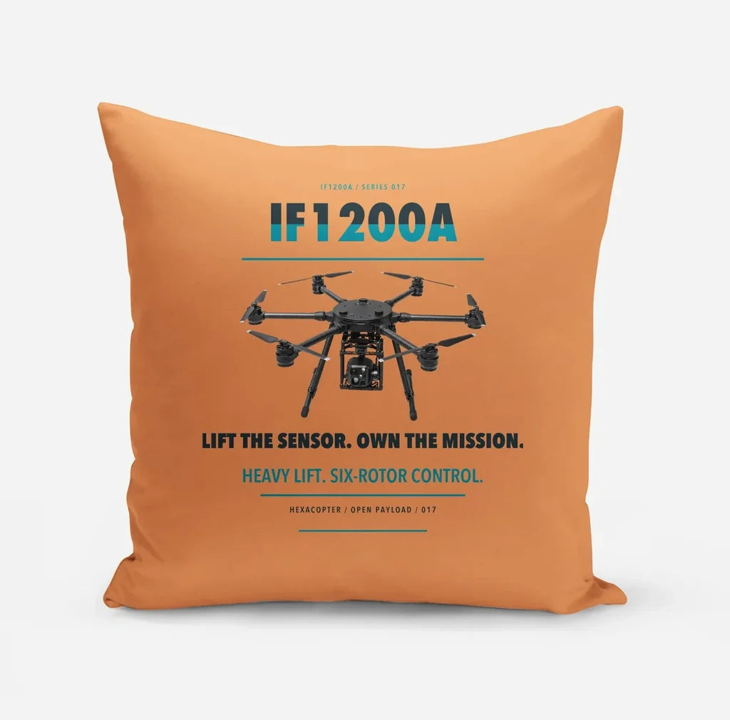 Inspired Flight IF1200A design on orange pillow