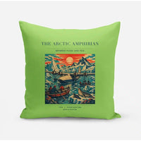Thumbnail for VINTAGE G4076 - The Arctic Amphibian - Designed Pillows design on lightgreen
