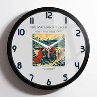 Thumbnail for VINTAGE G4281 - The Snowshoe Rescue - Designed Wall Clocks design on lightgray framed