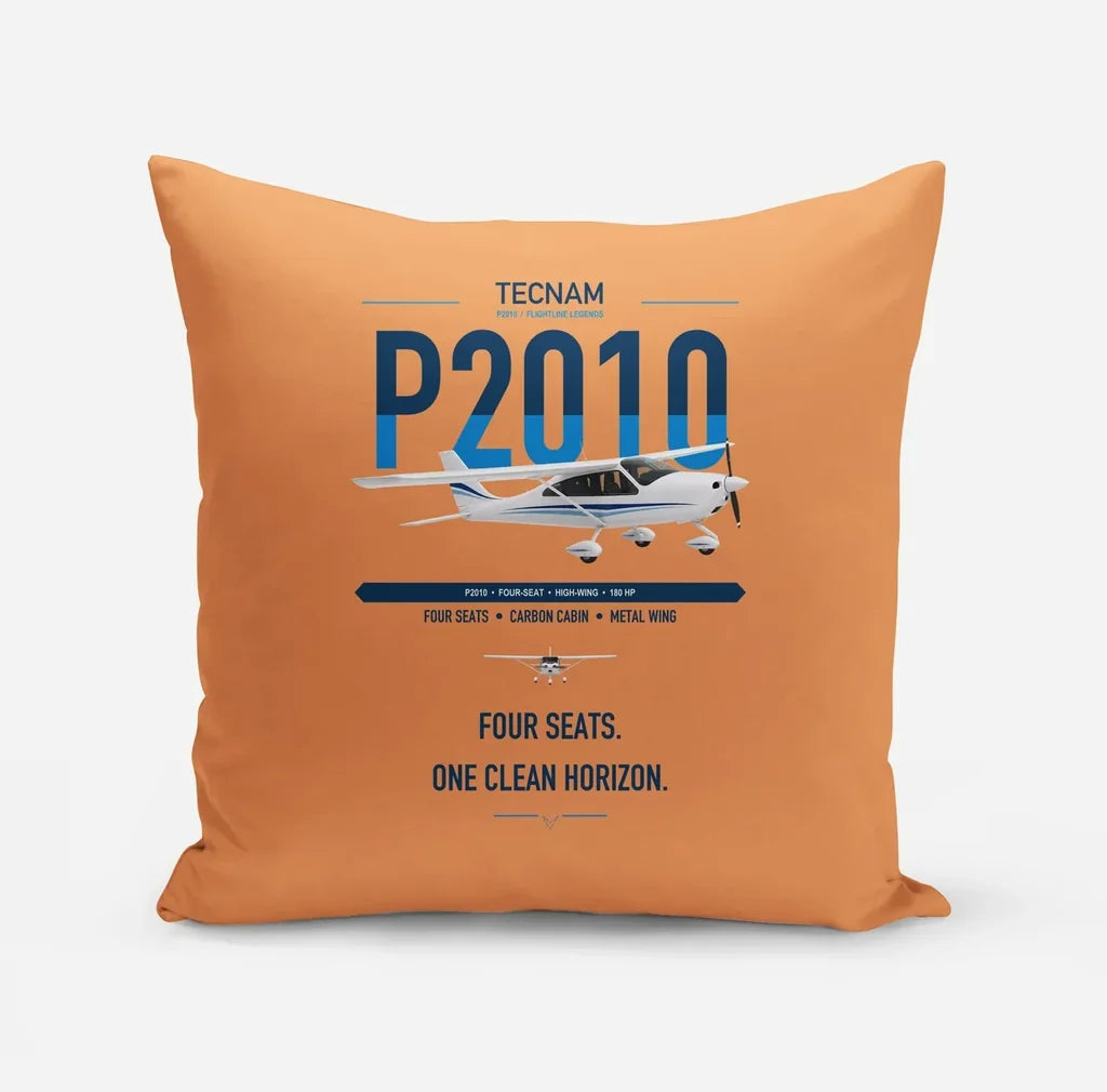 Tecnam P2010 design on orange pillow