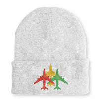 Thumbnail for Colourful 3 Airplanes Embroidered Beanie - view 10