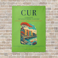 Thumbnail for Curaçao International Airport CUR vertical canvas print - no frame - light green background