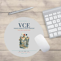 Thumbnail for Venice Marco Polo Airport (VCE) design on light gray round mouse pad