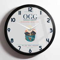Thumbnail for Kahului Airport (OGG) design on light gray framed wall clock