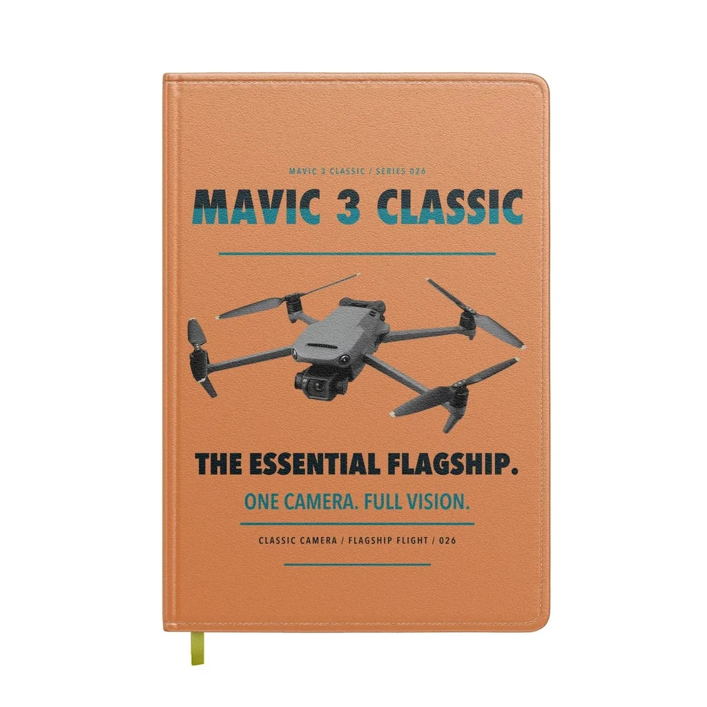 DJI Mavic 3 Classic design on orange notebook