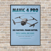 Thumbnail for DJI Mavic 4 Pro vertical canvas print - framed - light blue background