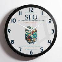 Thumbnail for San Francisco International Airport (SFO) design on light gray framed wall clock