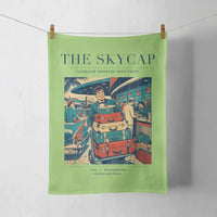 Thumbnail for VINTAGE G4101 - The Skycap - Designed Towels design on lightgreen