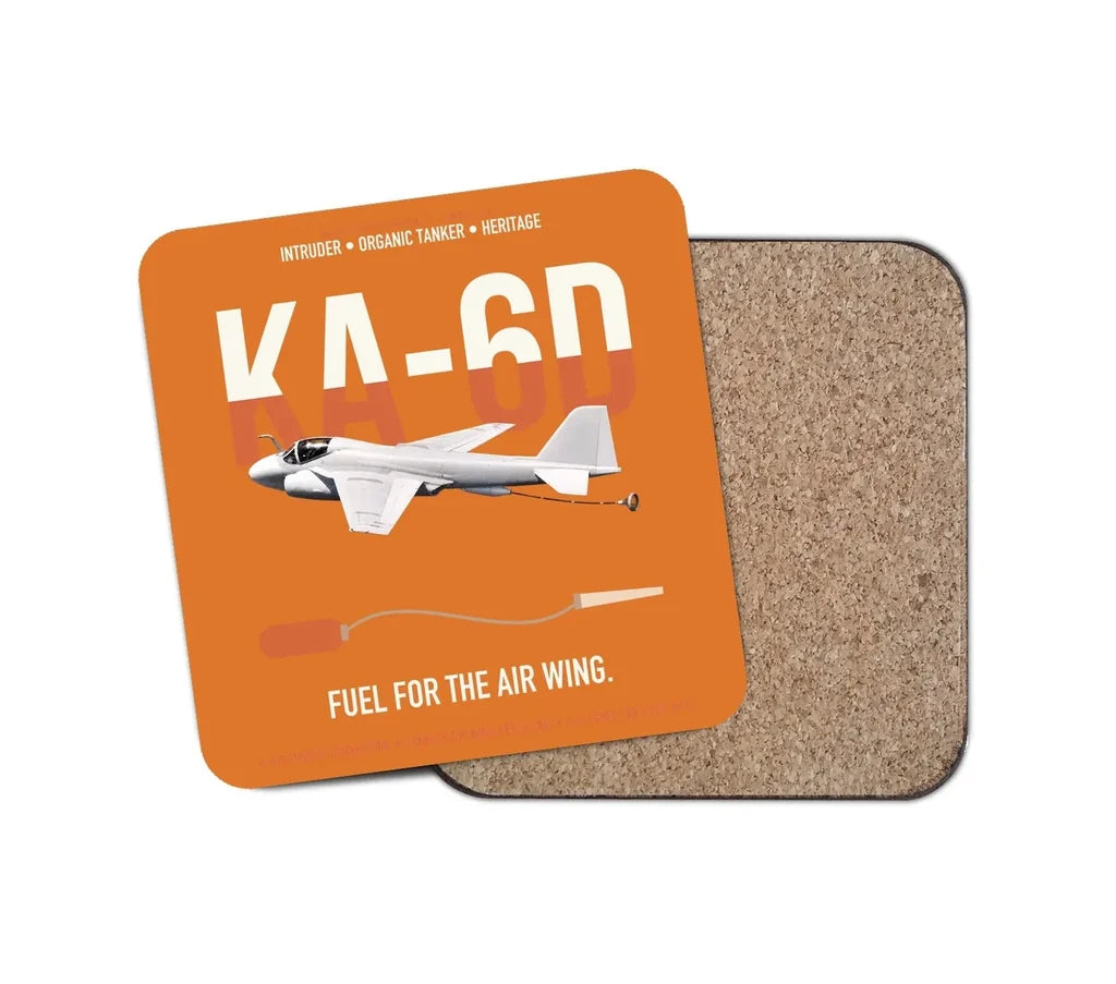 KA-6D Intruder design on orange 1 piece coaster