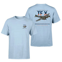 Thumbnail for Bristol Beaufighter TF X design on light blue t-shirt, double-side print