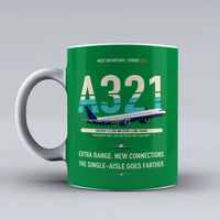 Thumbnail for A321XLR Mug design on green airbus