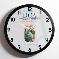Thumbnail for Ronald Reagan Washington National Airport (DCA) design on light gray framed wall clock