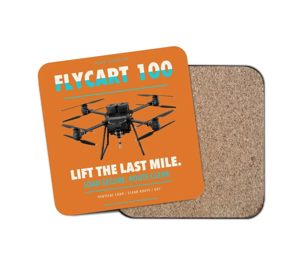 DJI FlyCart 100 design on orange 1 piece coaster
