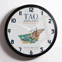 Thumbnail for Qingdao Jiaodong International Airport (TAO) design on light gray framed wall clock