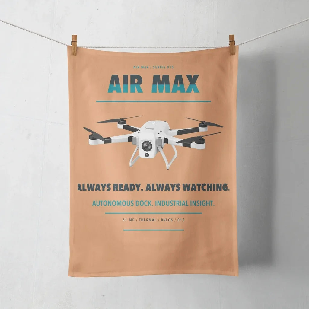 Percepto Air Max design on orange towel