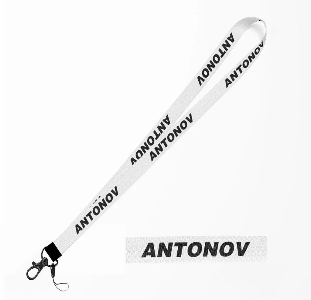 Antonov & Text lanyard - white