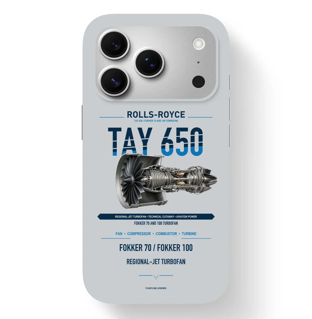 TAY 650 Case design on light gray iphone case