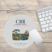 Thumbnail for Canberra Airport (CBR) design on light gray round mouse pad