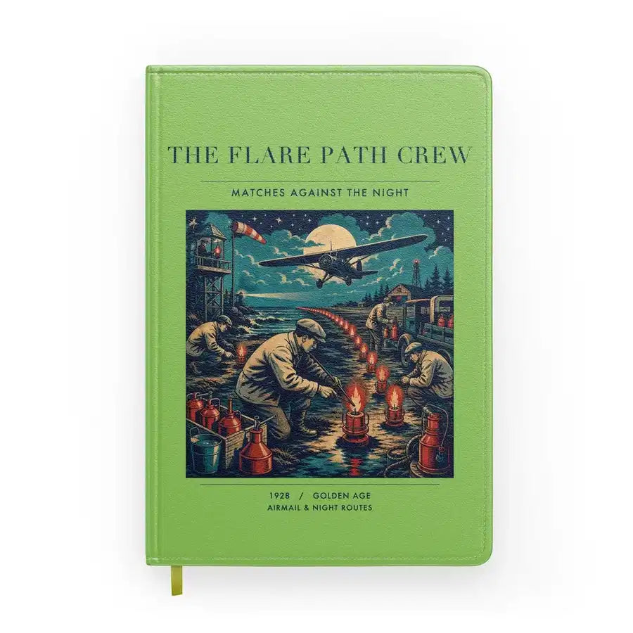 VINTAGE G4252 - The Flare Path Crew - Designed Notebooks design on lightgreen