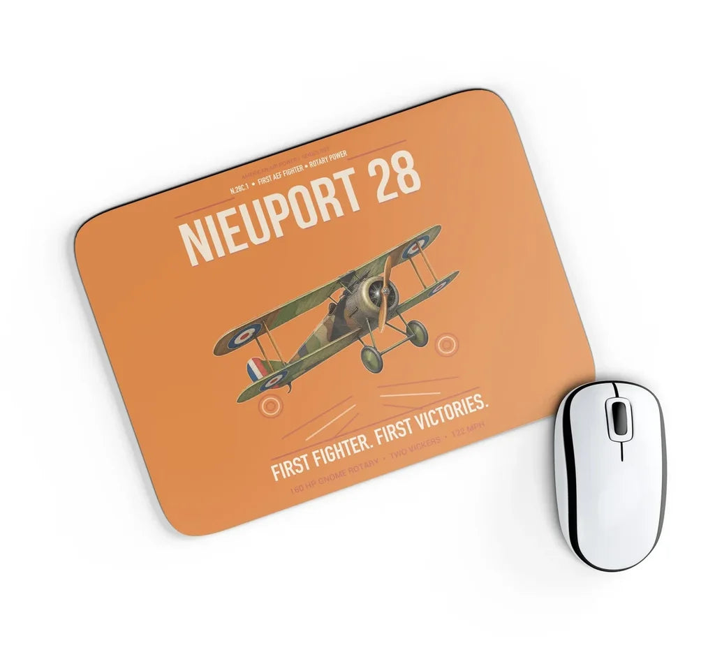 Nieuport 28C.1 design on orange rectangle mouse pad