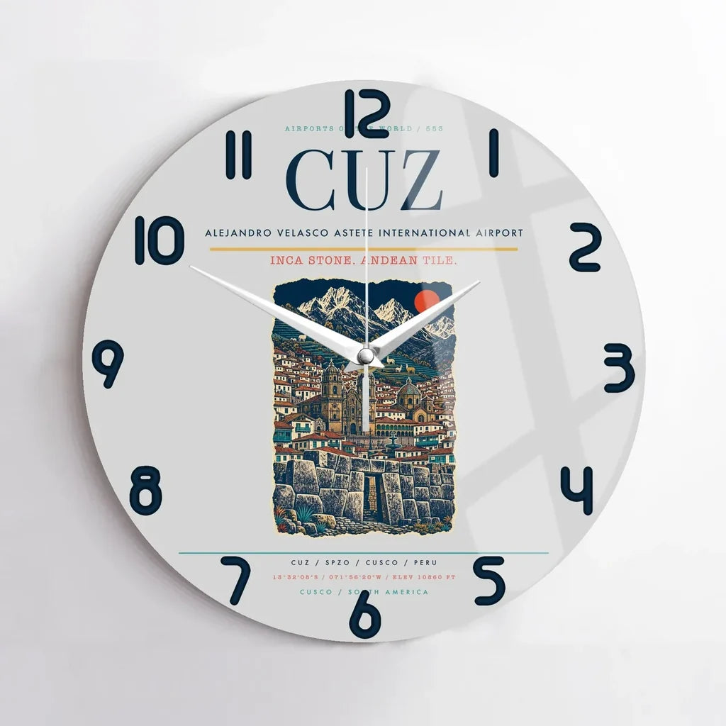 Alejandro Velasco Astete International Airport CUZ Wall-Clock No-Frame - Light Gray