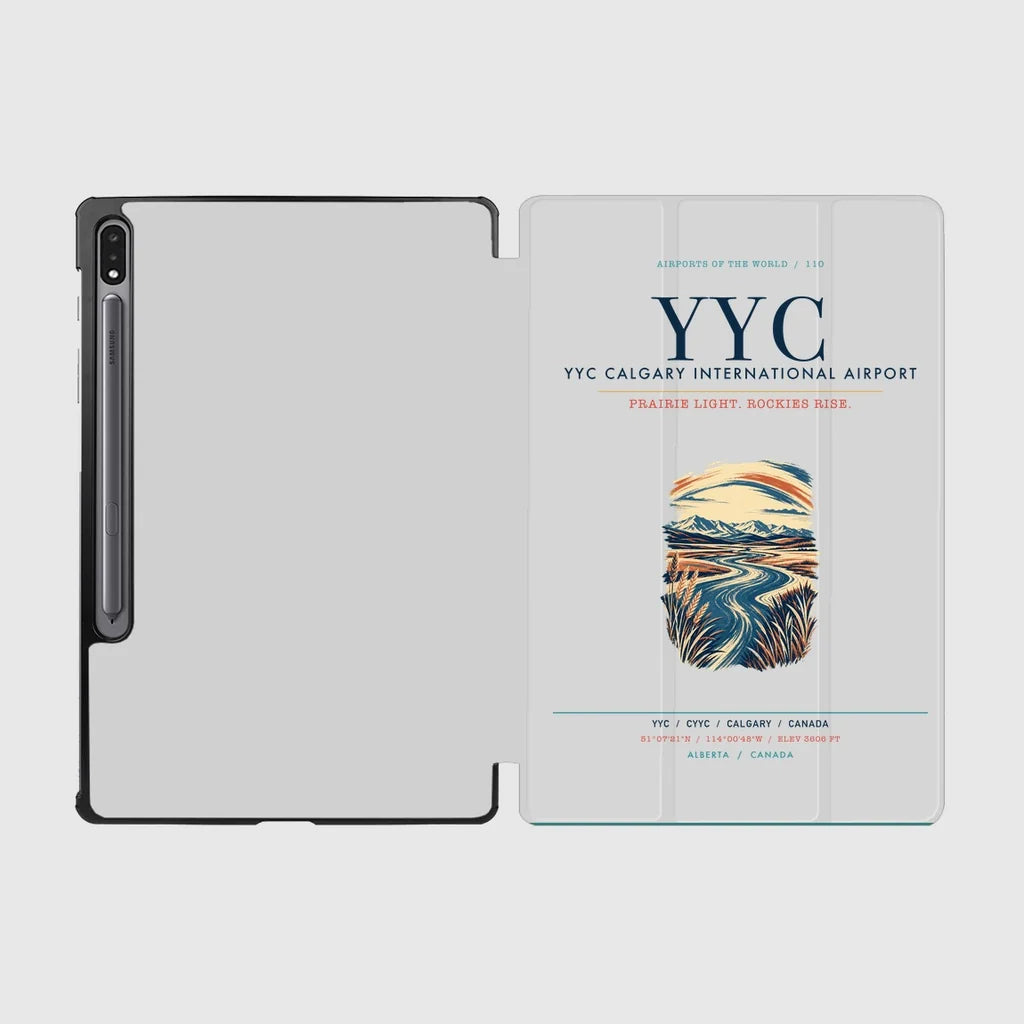 YYC Calgary International Airport (YYC) design on light gray samsung tablet tablet case