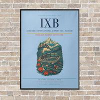 Thumbnail for Bagdogra International Airport IXB — Siliguri vertical canvas print - framed - light blue background