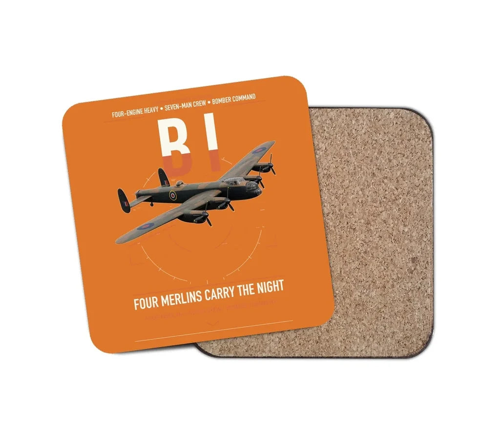 Avro Lancaster B I design on orange 1 piece coaster