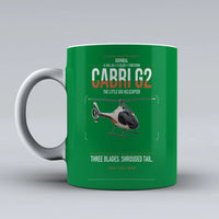 Thumbnail for Guimbal Cabri G2 design on green ceramic mug, double-side print