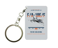 Thumbnail for F A-18E F Buddy Tanker design on light gray designed key chain, double-side print