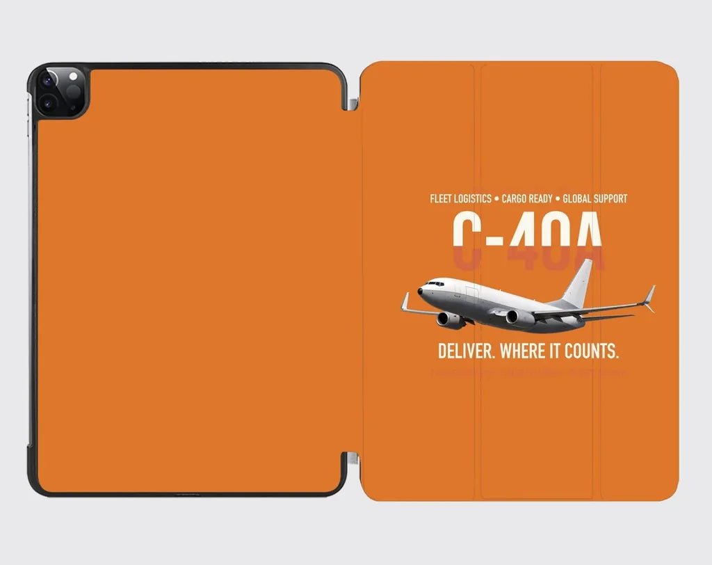 C-40A Clipper Fleet Logistics Ready design on orange ipad tablet case