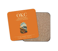 Thumbnail for OKC Will Rogers International Airport (OKC) design on orange 1 piece coaster