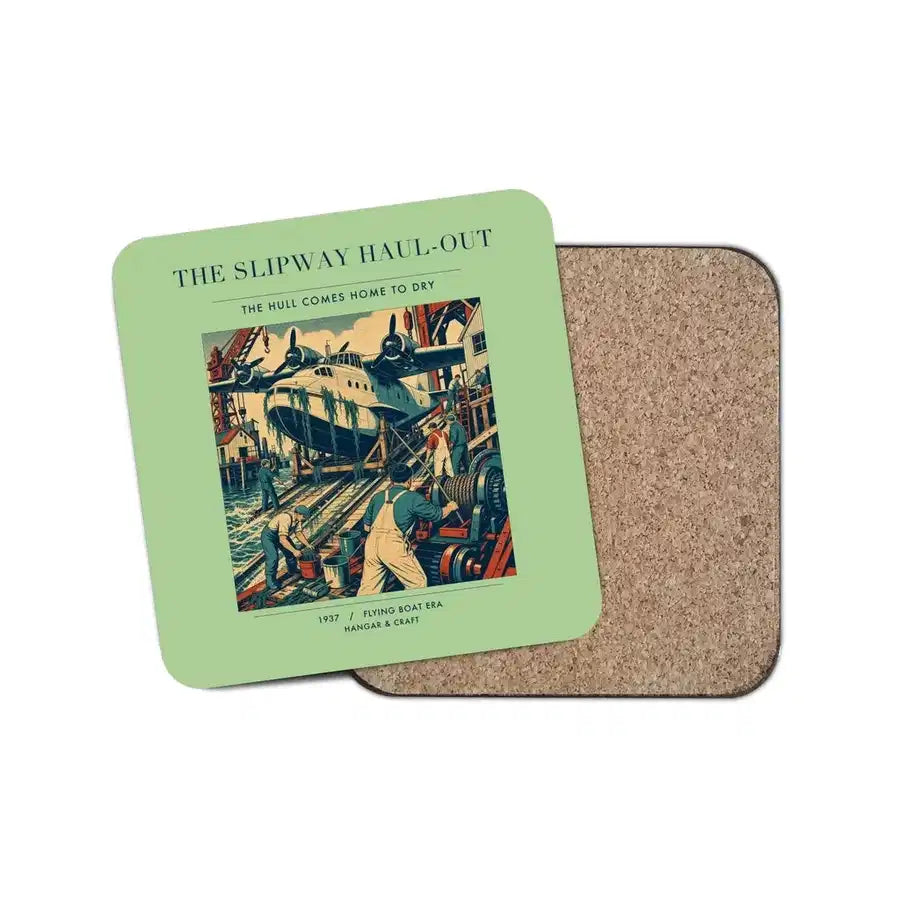 The Slipway Haul-Out - Designed Coasters design on light green 1-piece