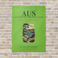 Thumbnail for Austin-Bergstrom International Airport AUS vertical canvas print - no frame - light green background
