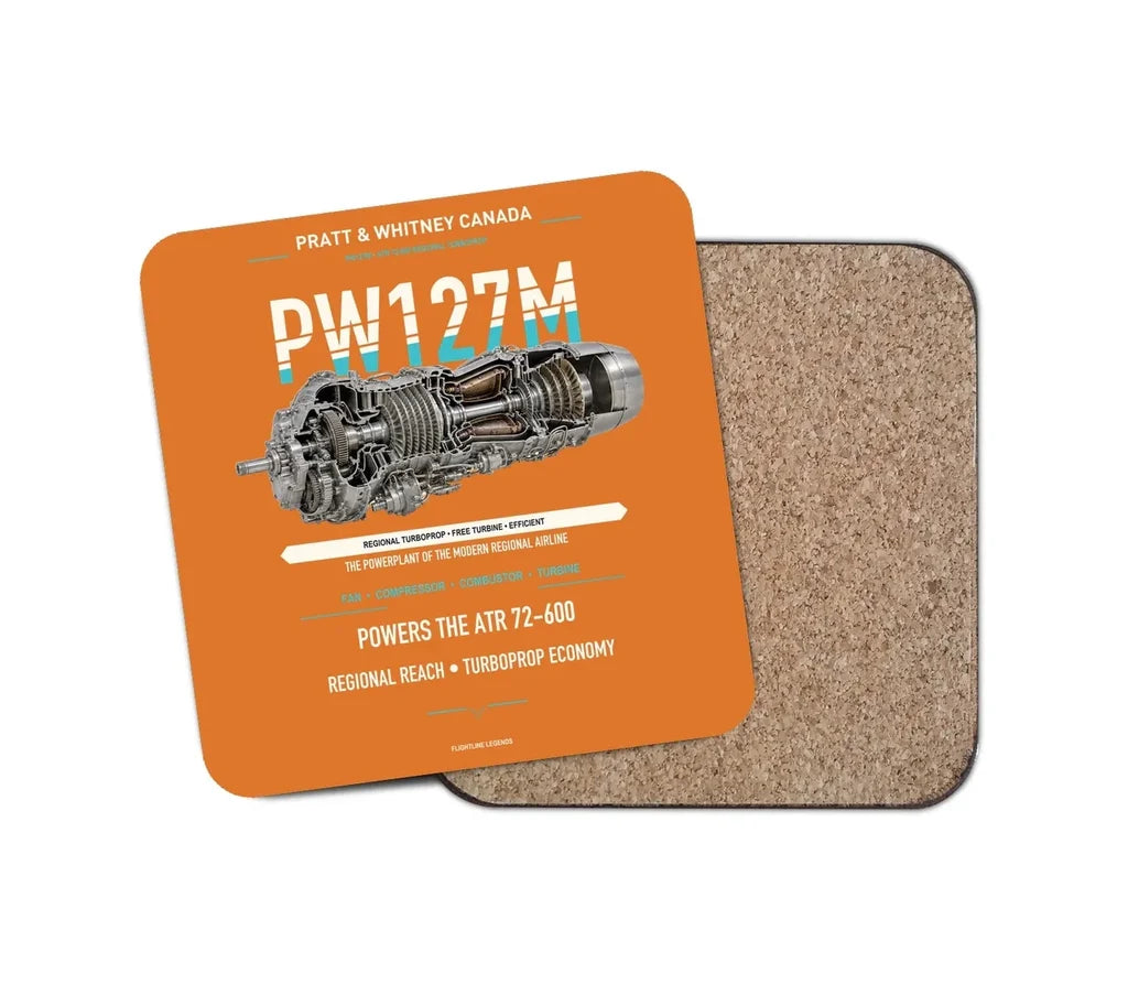PW127M design on orange 1 piece coaster
