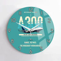 Thumbnail for Airbus A300-600R design on turquoise no frame wall clock