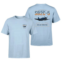 Thumbnail for SB2C-5 Helldiver design on light blue double-side t-shirt, double-side print