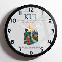 Thumbnail for Kuala Lumpur International Airport (KUL) design on light gray framed wall clock