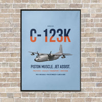 Thumbnail for C-123K Provider vertical canvas print - framed - light blue background