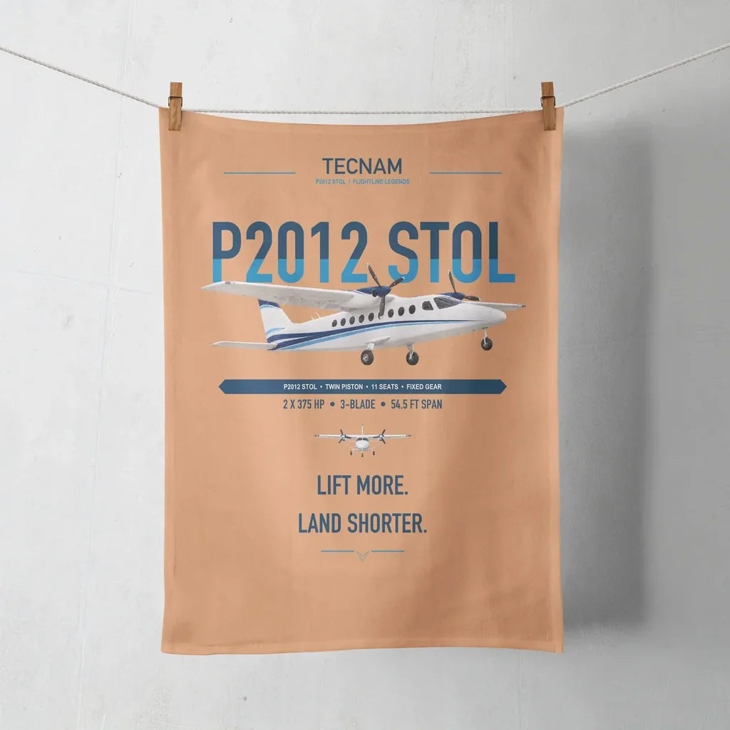 Tecnam P2012 STOL design on orange towel