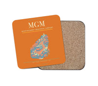 Thumbnail for Montgomery Regional Airport (MGM) design on orange 1 piece coaster