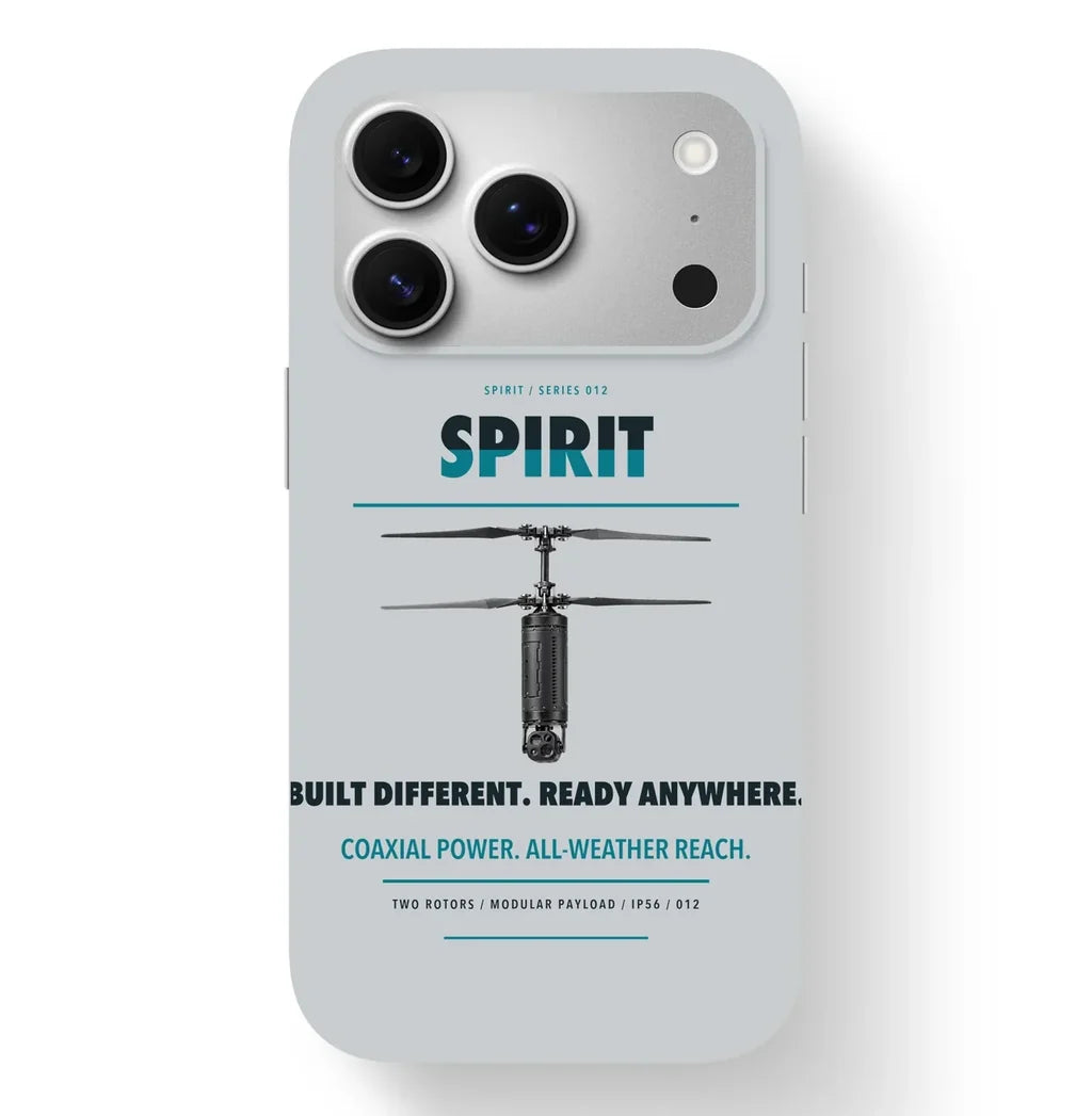 Ascent AeroSystems Spirit Case design on light gray iphone case