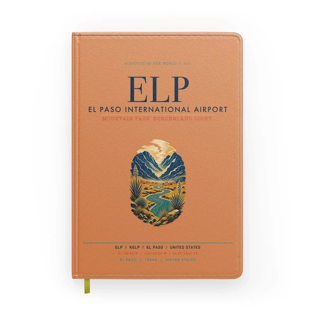 El Paso International Airport (ELP) design on orange notebook